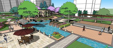 精品游園景觀廣場公園景觀SU模型設計素材與植物景觀模型大全